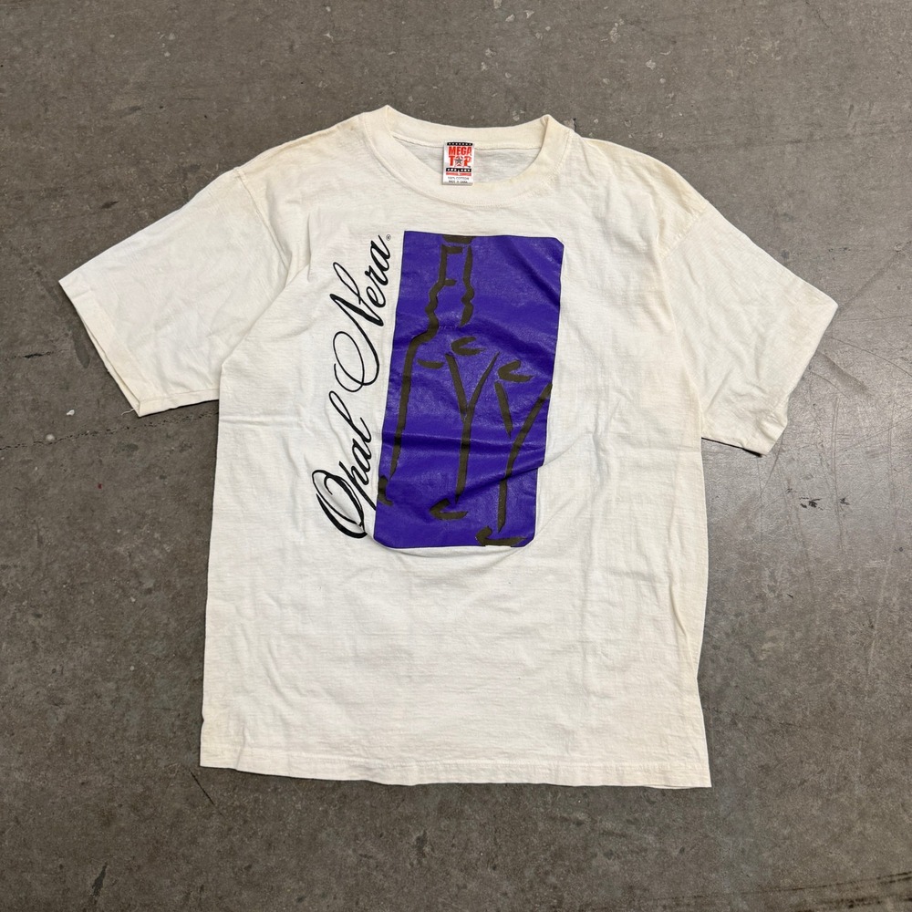 Vintage Opal Nera Sambuca T Shirt Mens Large White Mega Top Promo Single Stitch